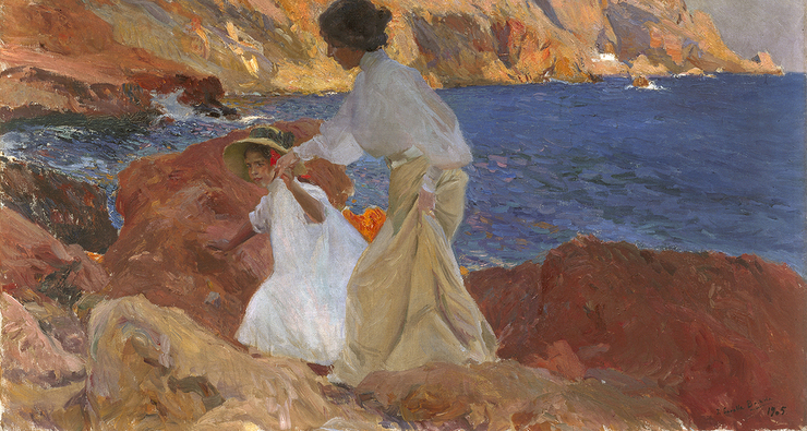 Clotilde y Elena caminando por la rocas de Xàbia, 1905. © Colección particular.