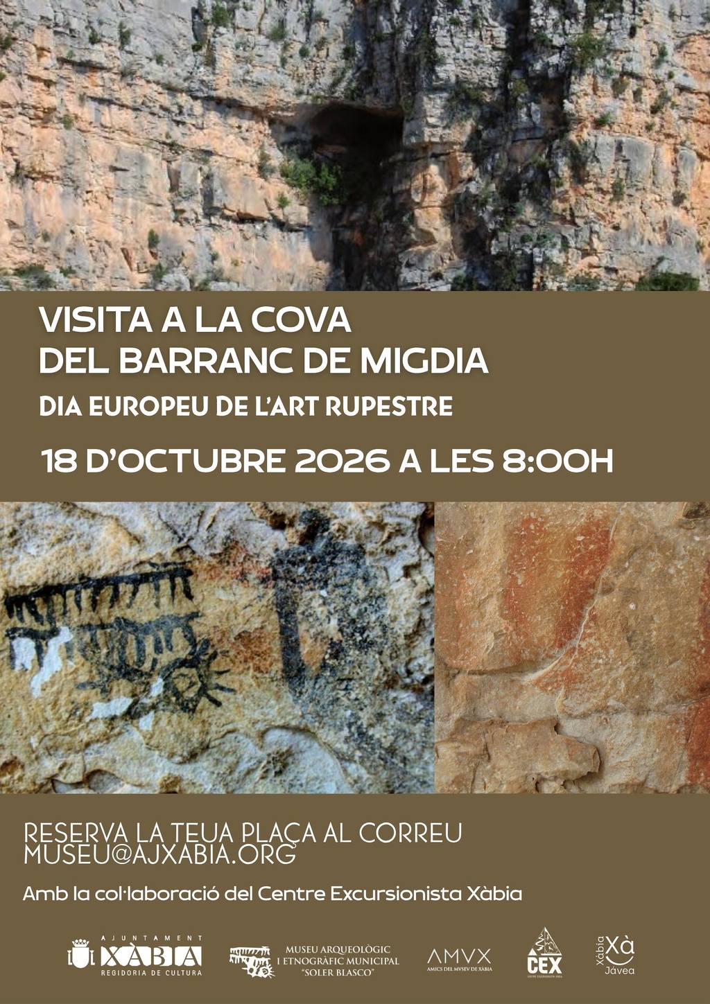 Walk and visit to the Cova del Barranc de Migdia for European Rock Art Day