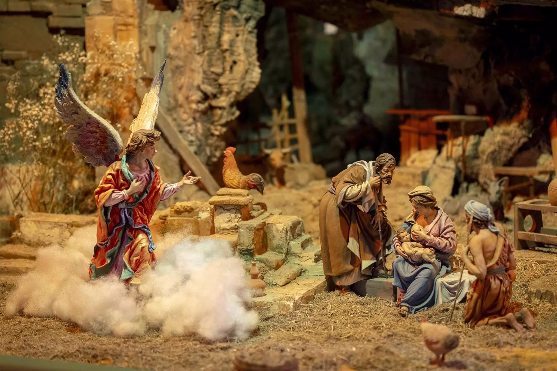 Hebrew nativity scene at the Museo de Xàbia